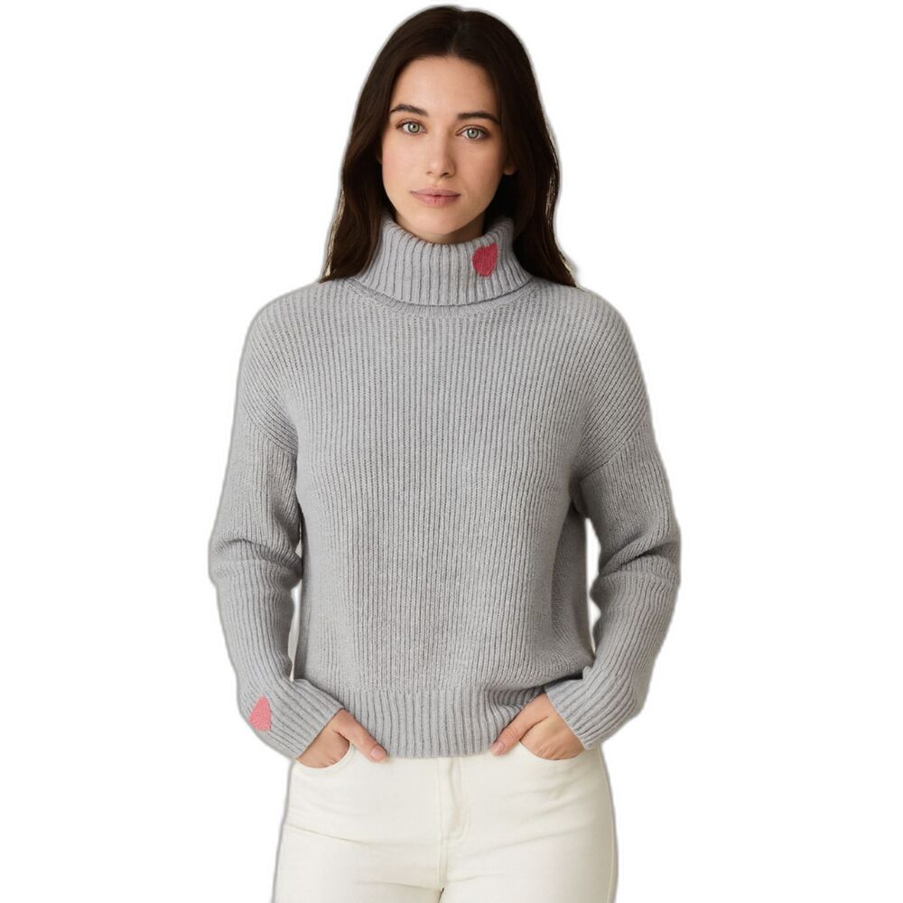 Belle Kim Gravel Women's Gray Turtleneck Sweater XS Pullover Cozy Minimalist